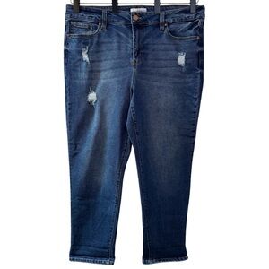 Molly & Isadora Girfriend cropped ankle distressed denim jeans pants women’s 18